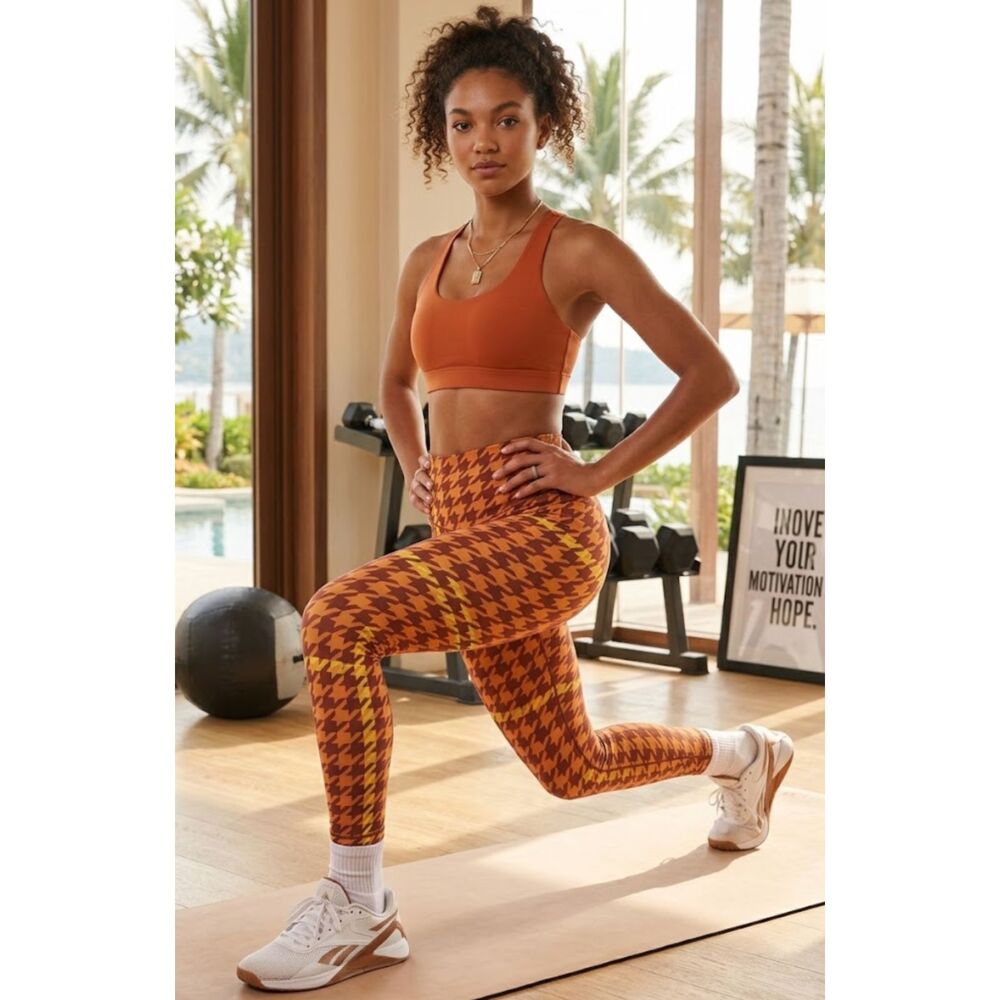 Aerie Offline Real Me Houndstooth 7/8 Hi-Rise Leggings Women's Size Medium